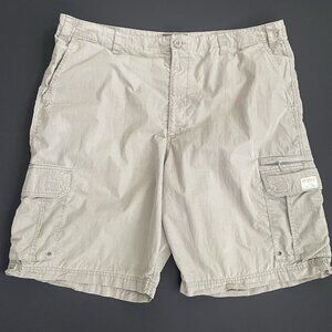 Eddie Bauer Mens 40 Gray Cargo Lightweight Shorts Outdoor Hiking Nylon Cotton
